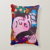 Kiteart,日本の kite,samurの図 アクセントクッション (裏面(縦))