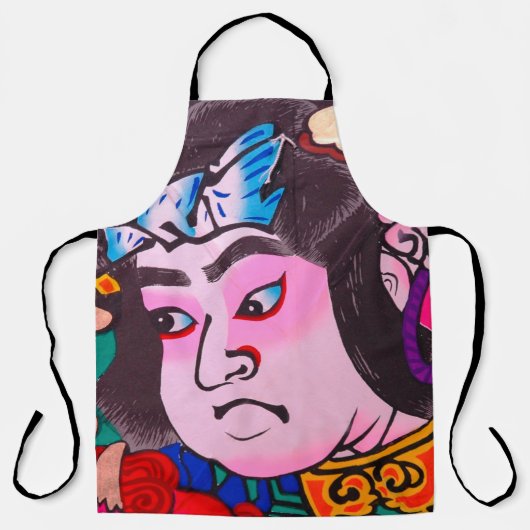 Kiteart,日本の kite,samurの図 エプロン (正面)