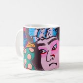 Kiteart,日本の kite,samurの図 コーヒーマグカップ (正面左)