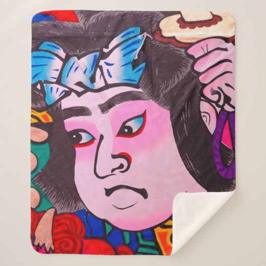 Kiteart,日本の kite,samurの図 シェルパブランケット (正面)