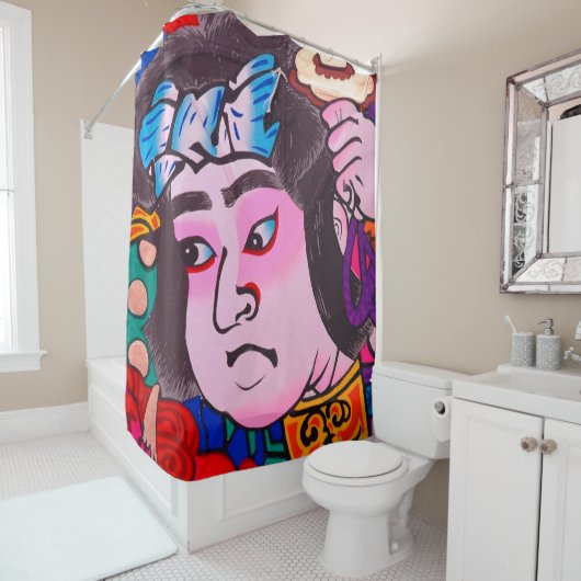 Kiteart,kite,日本のsamurのグラフィック シャワーカーテン (インサイチュ)