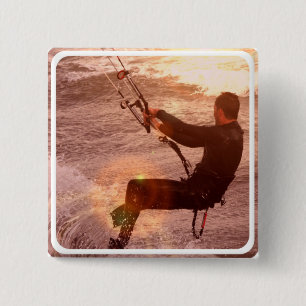 Kiteboard正方形Pin 缶バッジ