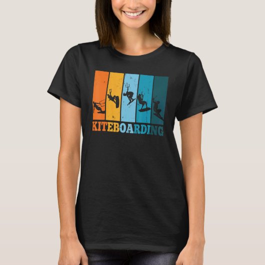 Kiteboard Kitesurf Kiteboarding Kitesurfing Retro  Tシャツ (正面)
