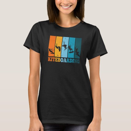 Kiteboard Kitesurf Kiteboarding Kitesurfing Retro  Tシャツ (正面)