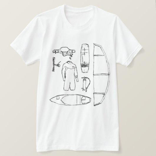 Kiteboardingのギア Tシャツ (デザイン正面)