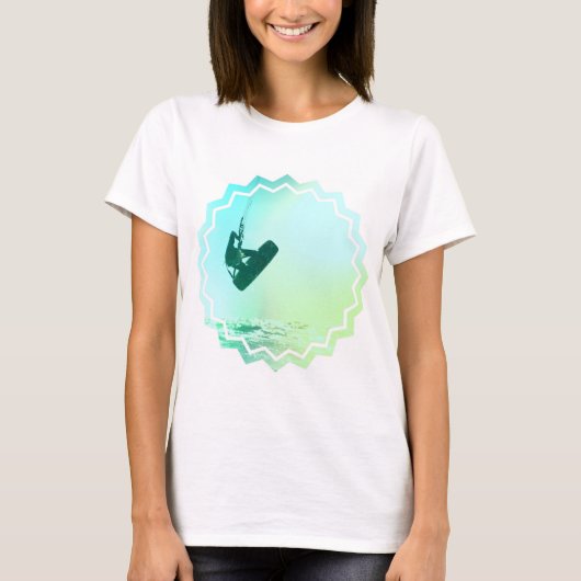 Kiteboardingの空気女性はTシャツに合いました Tシャツ (正面)
