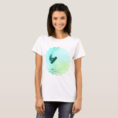 Kiteboardingの空気女性はTシャツに合いました Tシャツ (正面フル)