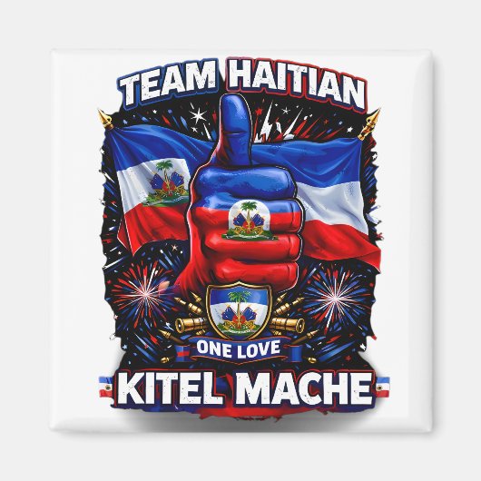Kitel Mache Haiti One Love Flag マグネット (正面)