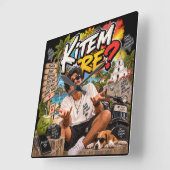 Kitem Re? – ゴアの生き方 スクエア壁時計 (傾斜)
