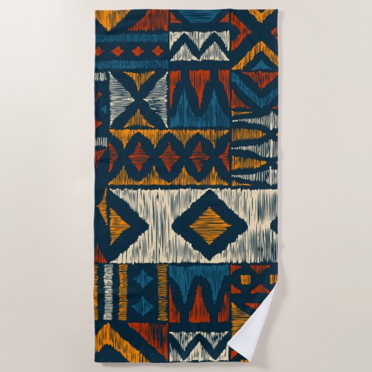 Kitenge chitenge Pattern Africa towel ビーチタオル (正面)
