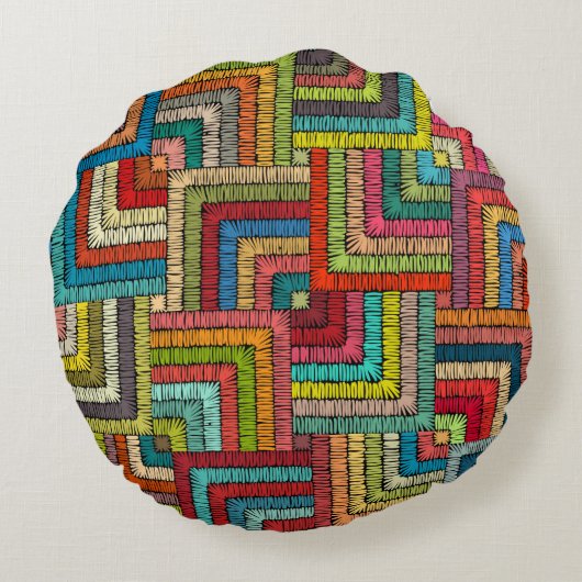 Kitenge Pattern Home Decor pillow ラウンドクッション (裏面)