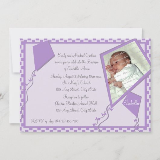 Kites写真/バプテスマ 招待状 (正面)