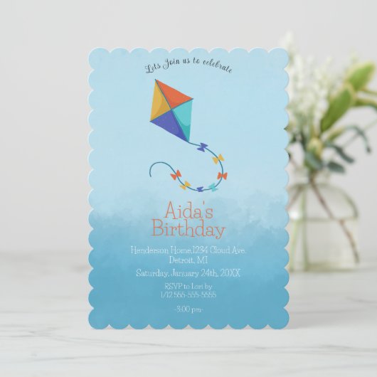 Kites in the Sky招待状 カラフル: 招待状 (スタンド正面)