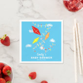 Kites in the Sky Boy Baby Showerパーティー スタンダードカクテルナプキン (インサイチュ)