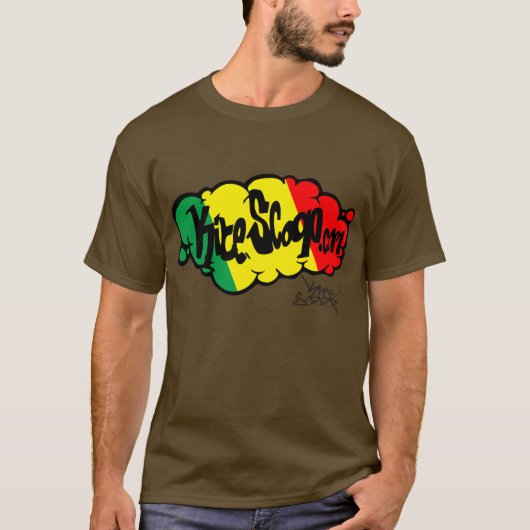 Kitescoopのラスタの雲 Tシャツ (正面)