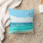 Kitesurfの青の枕 クッション (ブランケット)