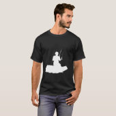 Kitesurfer Enjoying The Waves Artistic White Silho Tシャツ (正面フル)