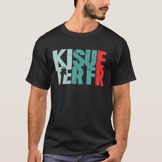 Kitesurfer Retro Kitesurfing & Kiteboarding Tシャツ (正面)