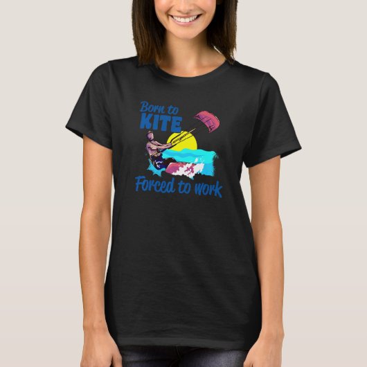 Kitesurfi生まれの強制カイトへのキテボーディング Tシャツ (正面)