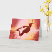 Kitesurfingのグラブの挨拶状 カード (黄色い花)