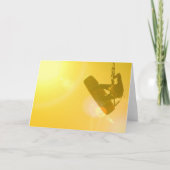 Kitesurfingのシルエットの挨拶状 カード (正面)