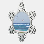 Kitesurfing スノーフレークピューターオーナメント (右)