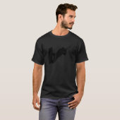Kitesurfing Action Kite And Surf Silhouette Black Tシャツ (正面フル)