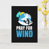 Kitesurfing Pray For Wind Kitesurfer カード (黄色い花)