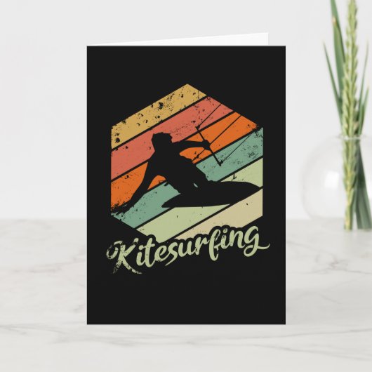 Kitesurfing Vintage Retro Kite Sunset Gift カード (正面)