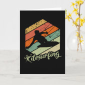 Kitesurfing Vintage Retro Kite Sunset Gift カード (黄色い花)