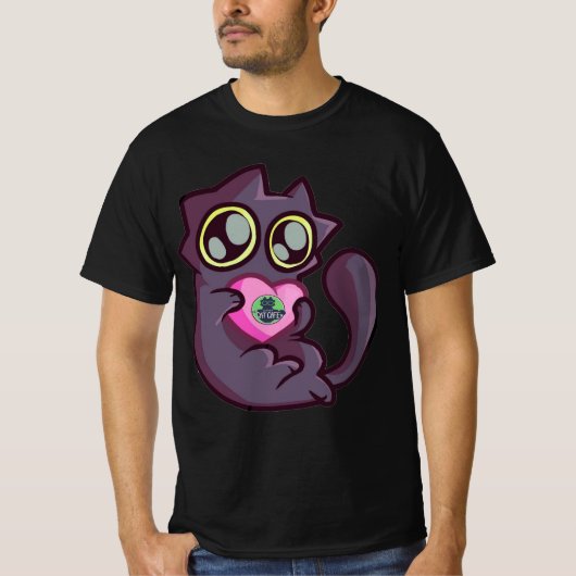 KitKat Loves You - アラスカ・キャットカフェ Tシャツ (正面)