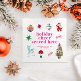 Kitsch クリスマス | ここではホリデー+チアが提供されています スタンダードカクテルナプキン