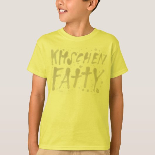 KItschen脂肪の脂肪のロゴキッドのTシャツ（黄） Tシャツ (正面)
