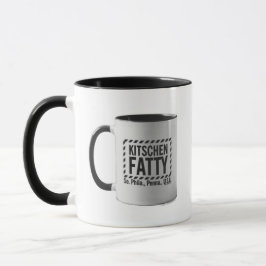 Kitschen Fotuphi Kitschen脂肪のロゴMug Mug Black マグカップ