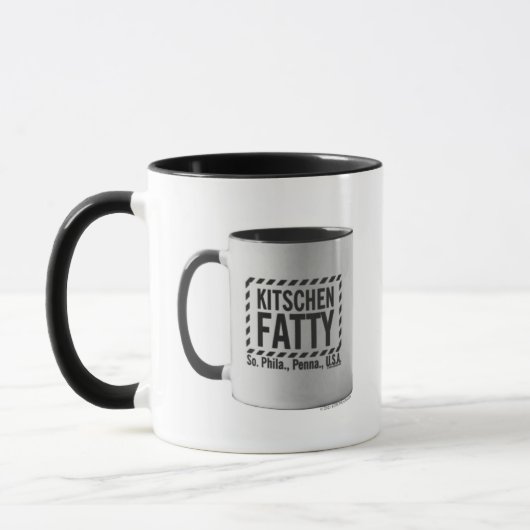 Kitschen Fotuphi Kitschen脂肪のロゴMug Mug Black マグカップ (左)