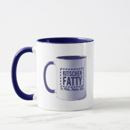 Kitschen Fotuphy Kitschen脂肪のロゴMug Mug Blue マグカップ