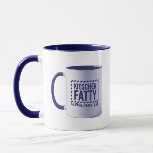 Kitschen Fotuphy Kitschen脂肪のロゴMug Mug Blue マグカップ (左)