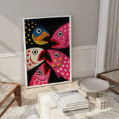 Kitschy Fish PosterまたはDecopage紙 ポスター