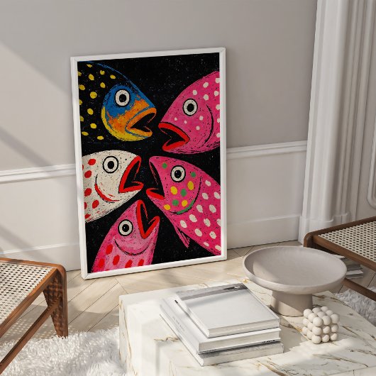 Kitschy Fish PosterまたはDecopage紙 ポスター