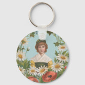 Kitschy Retro German Valentine's Card, 1884 キーホルダー (裏面)