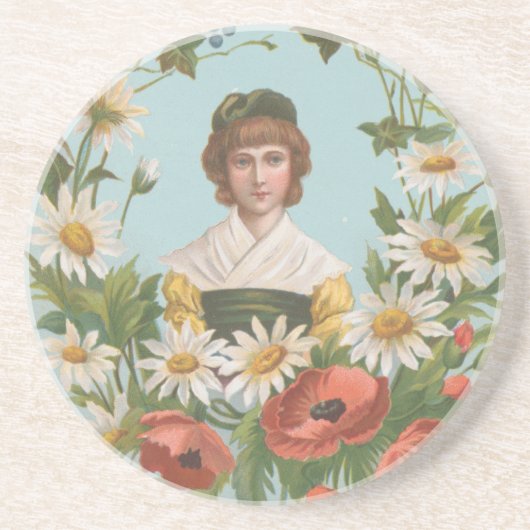 Kitschy Retro German Valentine's Card, 1884 コースター (正面)