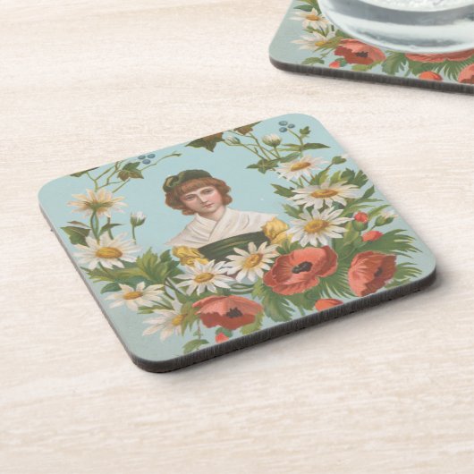 Kitschy Retro German Valentine's Card, 1884 コースター (左側)