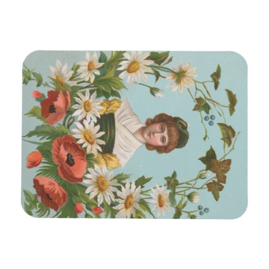 Kitschy Retro German Valentine's Card, 1884 マグネット (横)