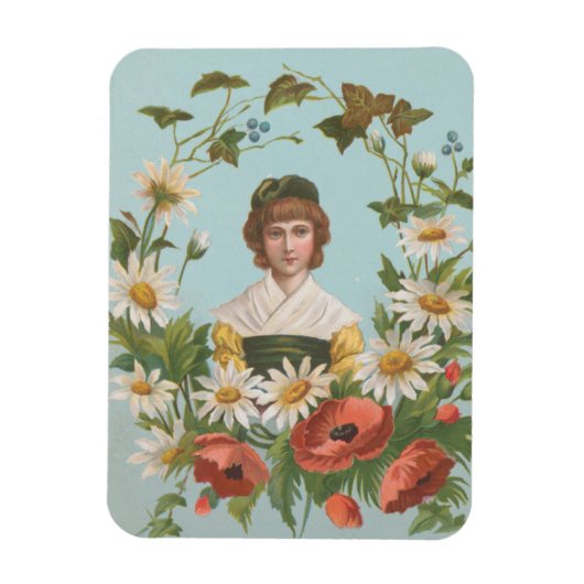 Kitschy Retro German Valentine's Card, 1884 マグネット (縦)