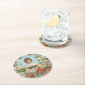 Kitschy Retro German Valentine's Card, 1884 ラウンドペーパーコースター (インサイチュ)