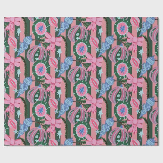 Kitschy Retro Ornament Christmas Wrapping Paper ラッピングペーパー (フラット)