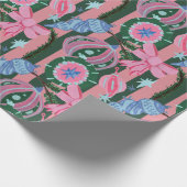 Kitschy Retro Ornament Christmas Wrapping Paper ラッピングペーパー (角)