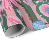 Kitschy Retro Ornament Christmas Wrapping Paper ラッピングペーパー (ロールコーナー)