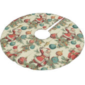 Kitschy Santa and Ornaments  ブラッシュドポリエステルツリースカート (アングル)