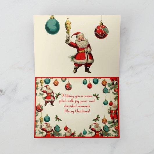 Kitschy Santa and Ornaments Wrapping Paper 案内状 (内部)